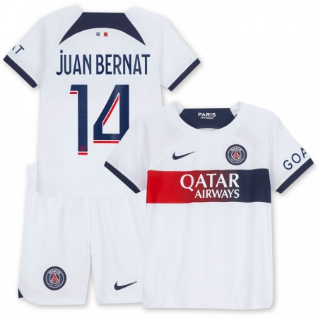 Virallinen pelipaita Paris Saint-Germain Juan Bernat 14 Vieras 2023-24 Lyhythihainen - Lasten ( + Lyhyet housut )